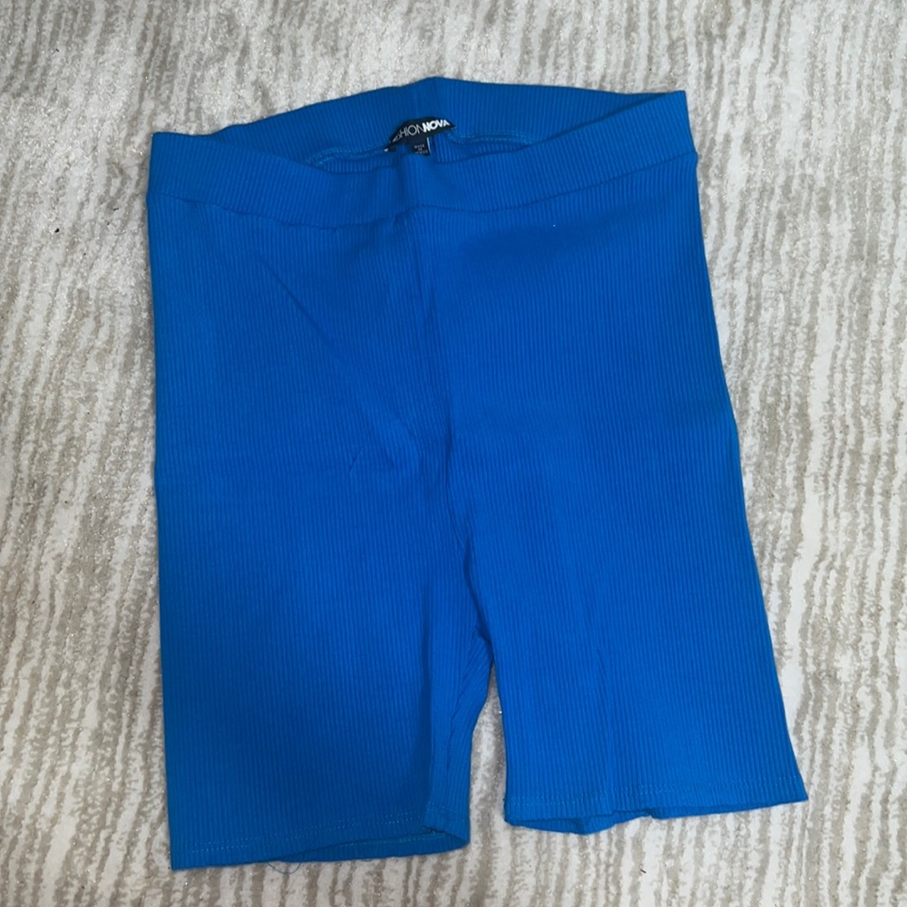 Blue fashion nova ribbed, stretchy shorts XL NWOT